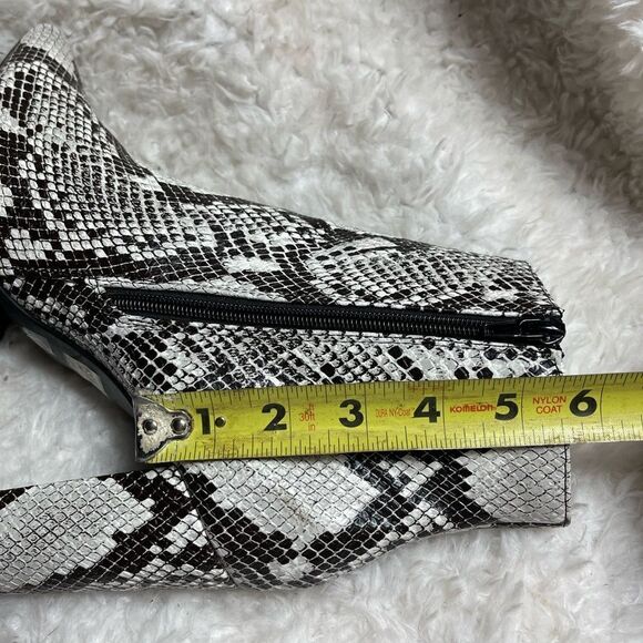 She & In faux leather Snakeskin print Beige &taupe Ankle heel Boots SZ11 - Picture 5 of 7